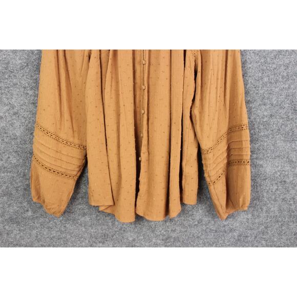 Torrid Chiffon Peasant 3/4 Sleeve Women's 2X Raglan Blouse Tobacco Brown Boho - Picture 3 of 14